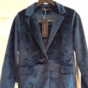 Midnight blue velvet pants suit